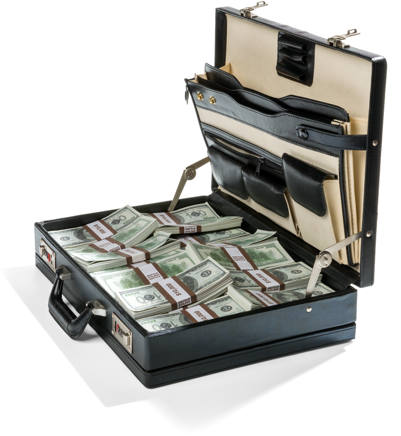 Money in a briefcase